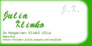 julia klimko business card